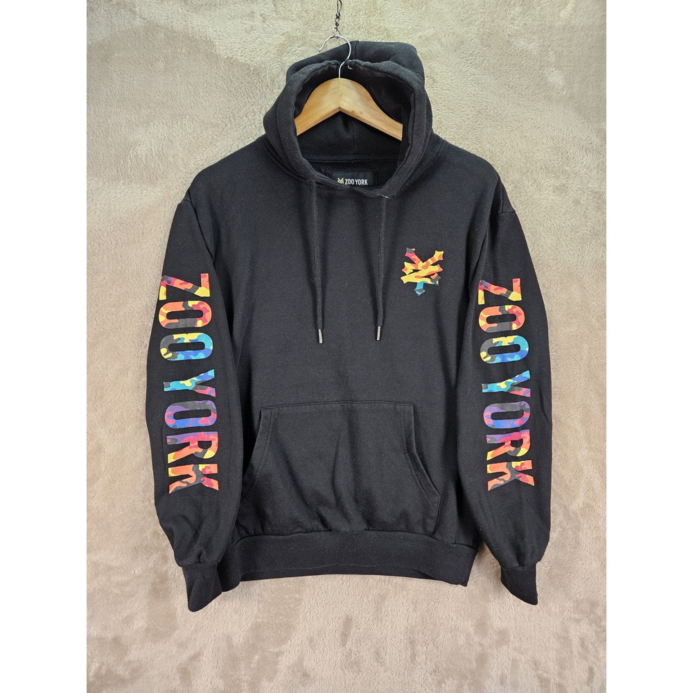 Zoo York Pullover Hoodie Multicolored Graffiti-style Big Logo Sweatshirt Size S